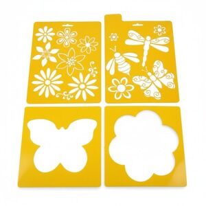 Reusable Plastic Nature Stencils Butterfly Flower Insect Art Craft‎ Stencil Lot